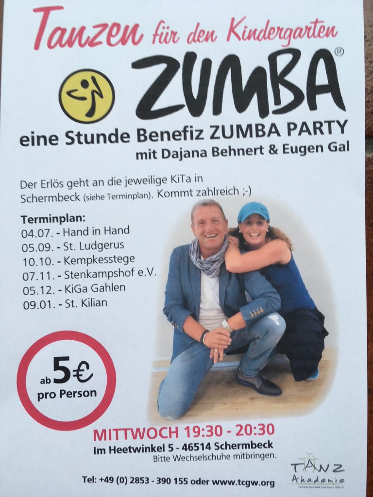 Benefiz-Zumba-Party für die St. Ludgerus-KiTa am Mittwoch, 5. September 19.30 Uhr