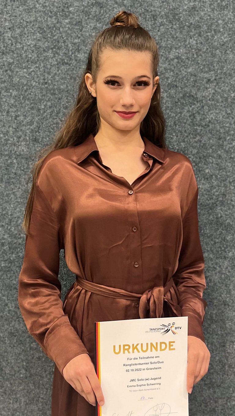 Emma Schwering startete im Solo – TC Grün-Weiß Tänzerin tanzte erstmalig bei Ranglistenturnier JMC
