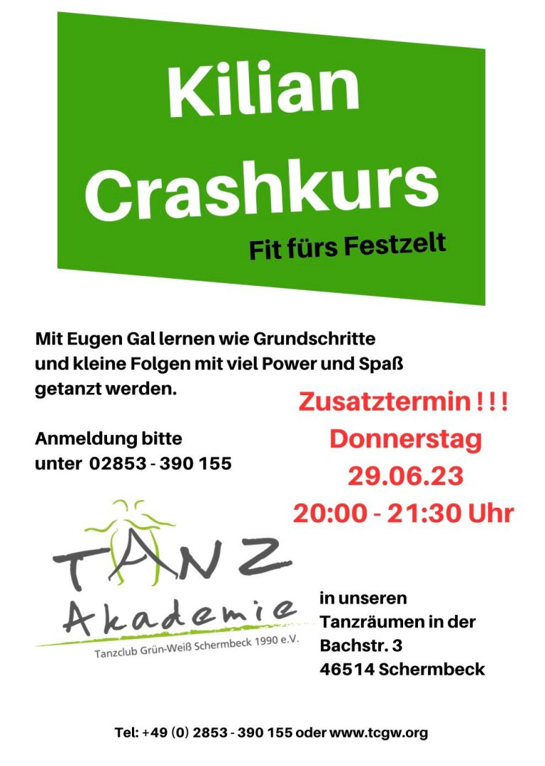 Fit für Kilian – Workshop Discofox 29. Juni  20 Uhr – 21:30 Uhr