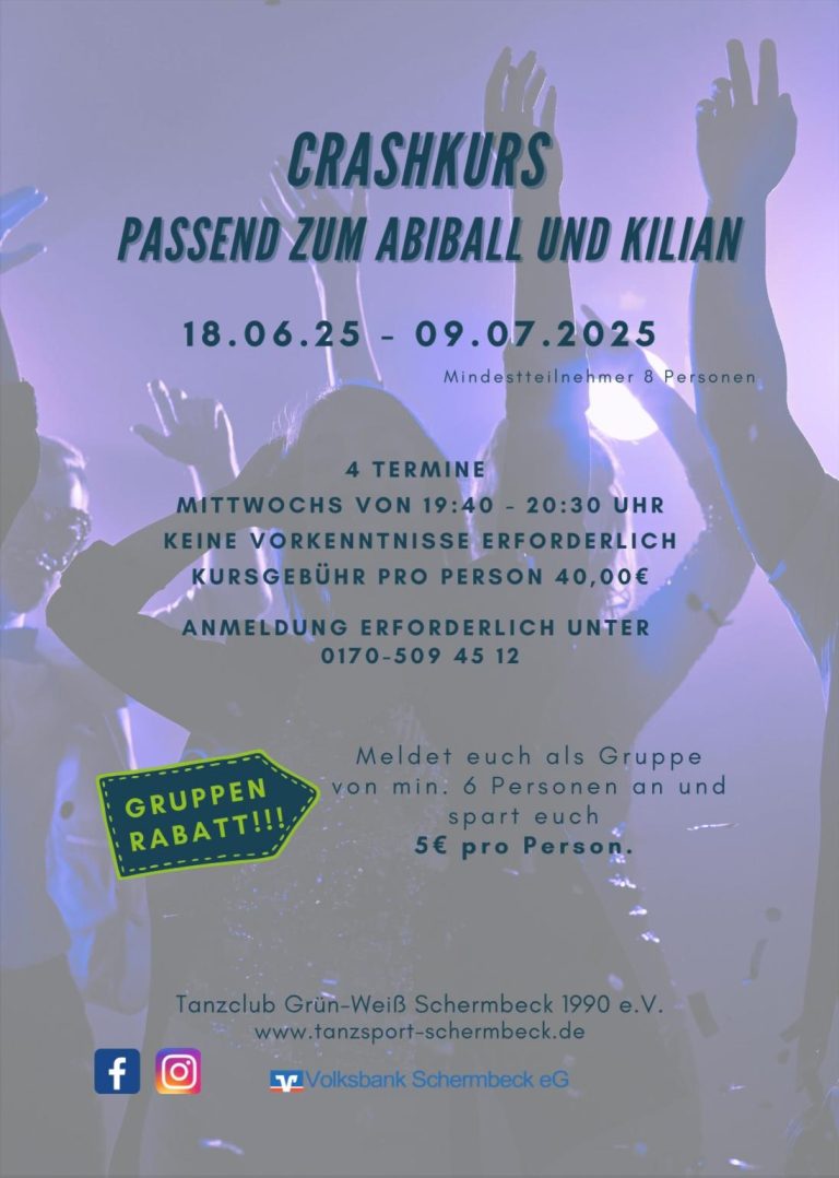 Fit für Abiball und Kilian – Vierteiliger Workshop Discofox ab 18. Juni beim TC GW