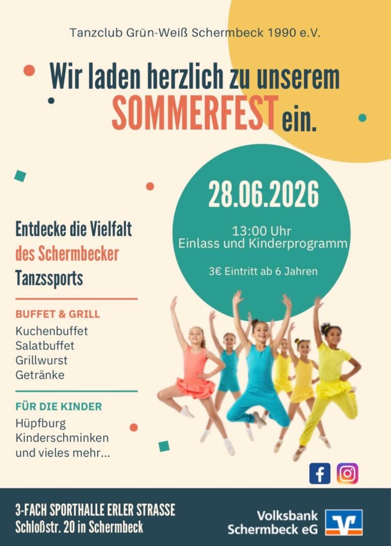 Großes Sommerfest des TC Grün-Weiß am Sonntag, 28. Juni – TC GW zeigt Querschnitt seines Vereinsangebots